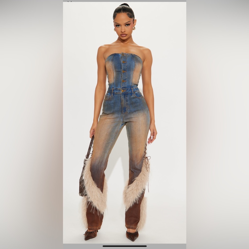 Women's Denim Halter Jumpsuit